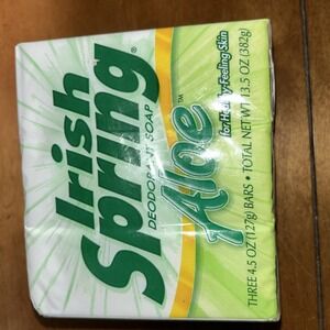 Lot of 3 Vtg Irish Spring ALOE Deodorant Soap 4.5 oz Bars OLD FORMULA NOS